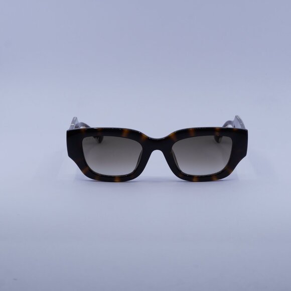 Gucci GG1558SK 002 Sunglasses Havana Square Frame, Brown Lenses